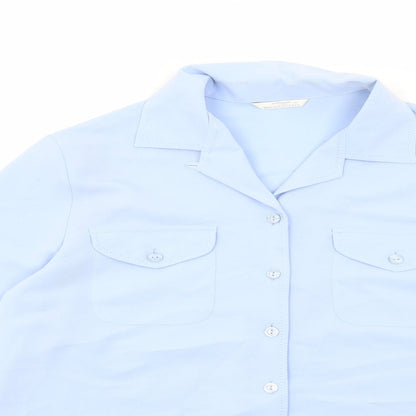 Womens UK Size 12 Marks and Spencer Blue Basic Button-Up