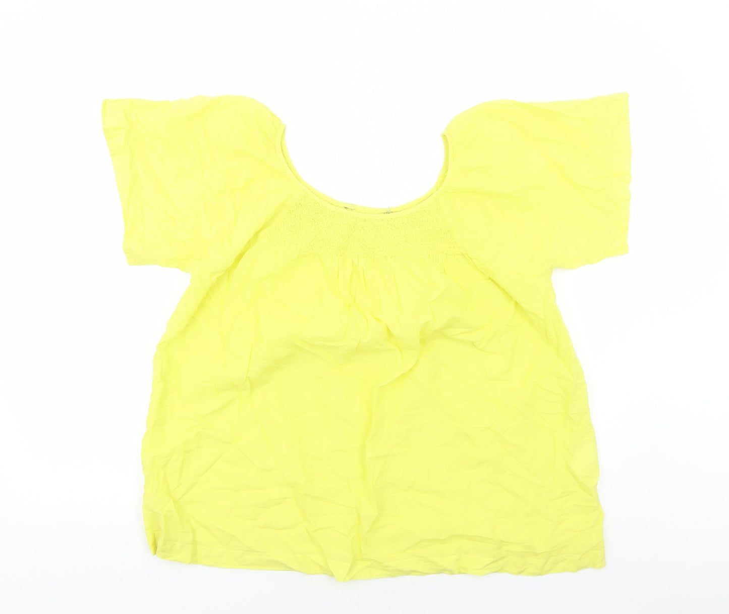 Womens UK Size L Preworn Yellow Basic Blouse
