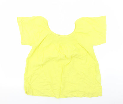 Womens UK Size L Preworn Yellow Basic Blouse