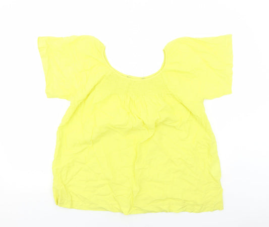 Womens UK Size L Preworn Yellow Basic Blouse