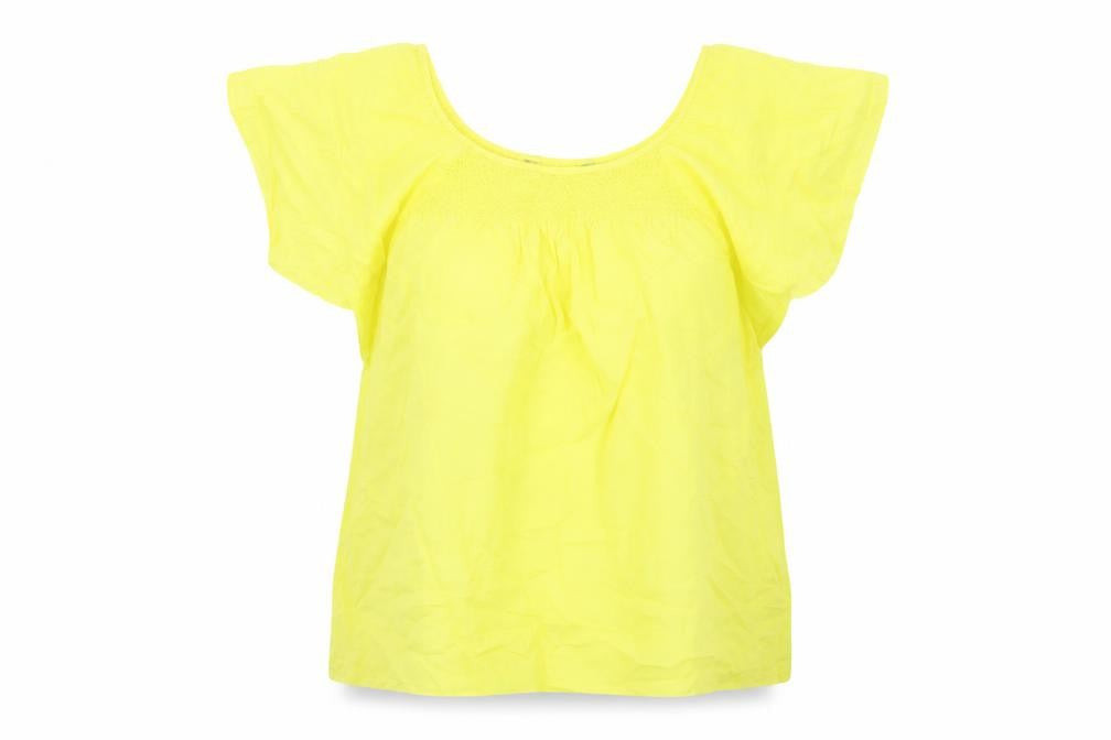 Womens UK Size L Preworn Yellow Basic Blouse