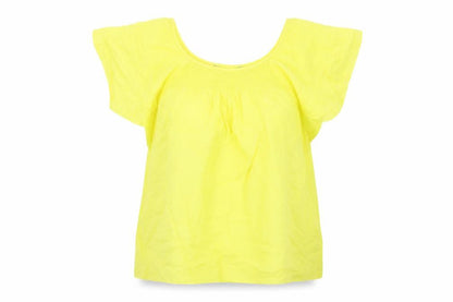 Womens UK Size L Preworn Yellow Basic Blouse