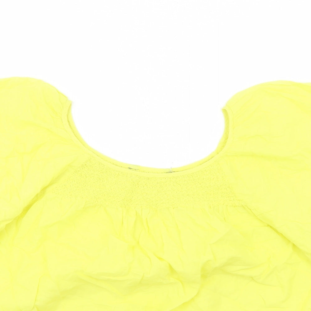 Womens UK Size L Preworn Yellow Basic Blouse