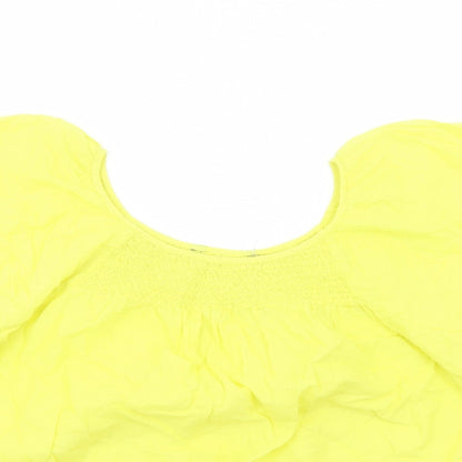 Womens UK Size L Preworn Yellow Basic Blouse