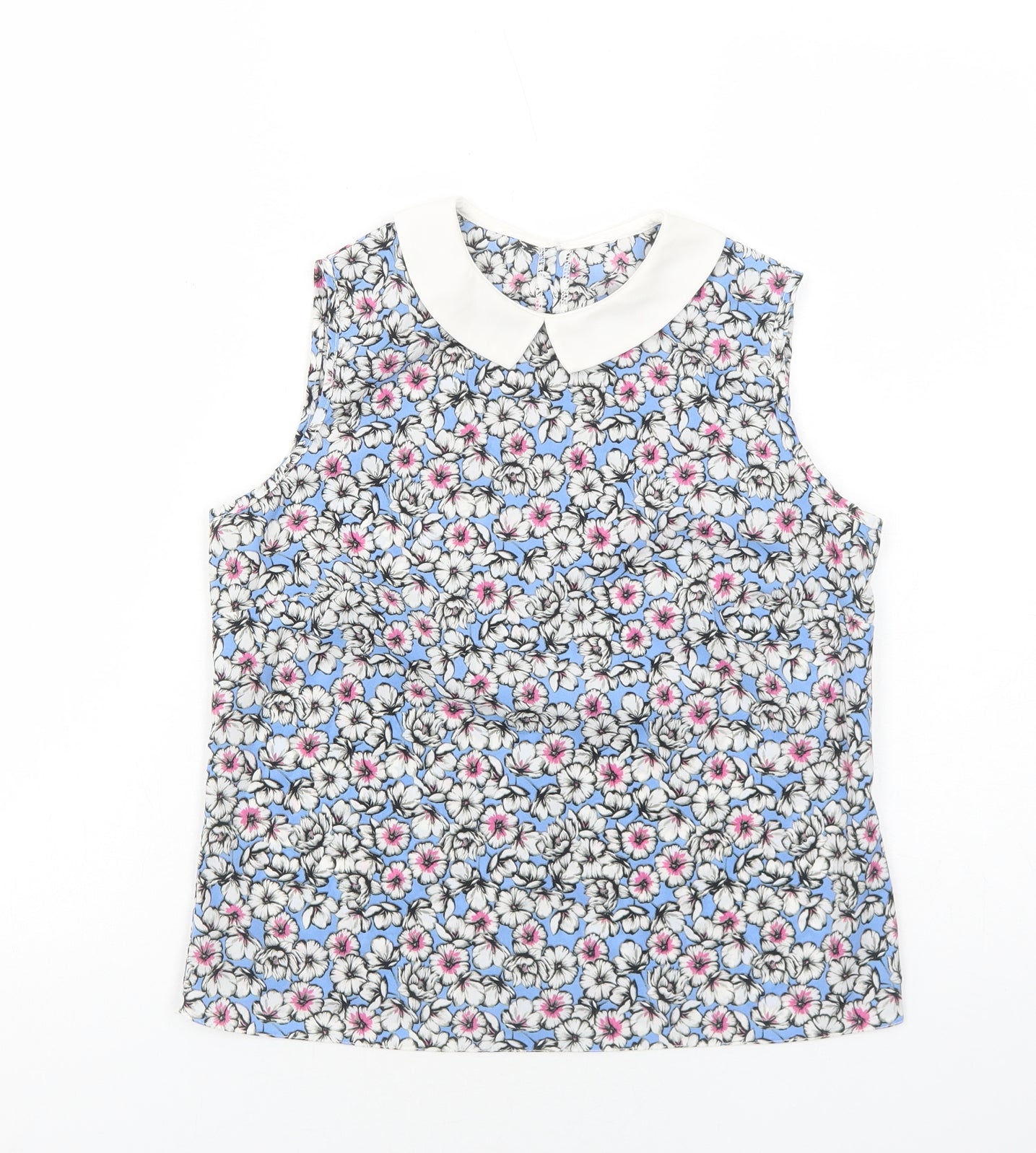 Womens UK Size S Preworn Blue Basic Tank