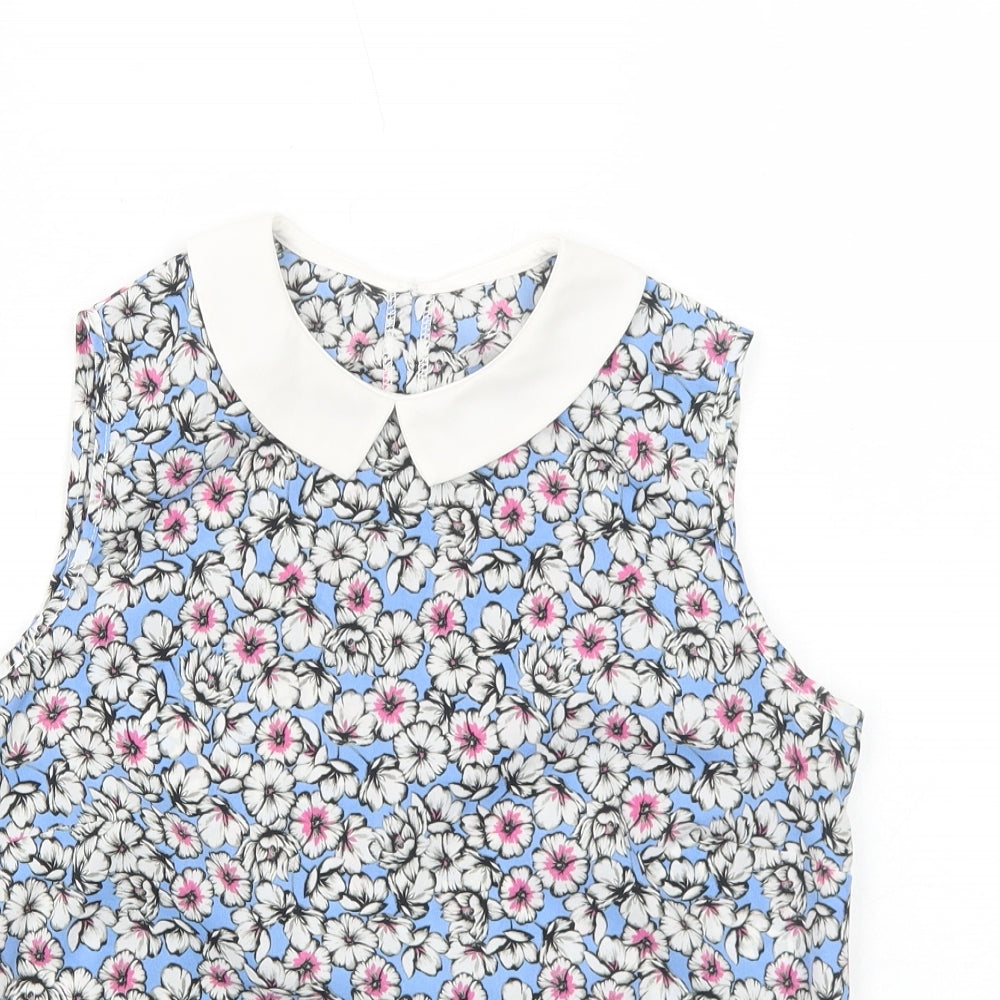 Womens UK Size S Preworn Blue Basic Tank