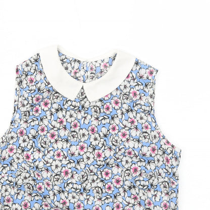 Womens UK Size S Preworn Blue Basic Tank