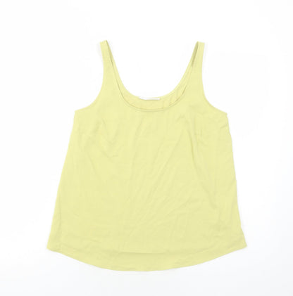 Primark Womens Yellow Polyester Basic Tank Size 10 Scoop Neck