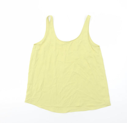 Primark Womens Yellow Polyester Basic Tank Size 10 Scoop Neck