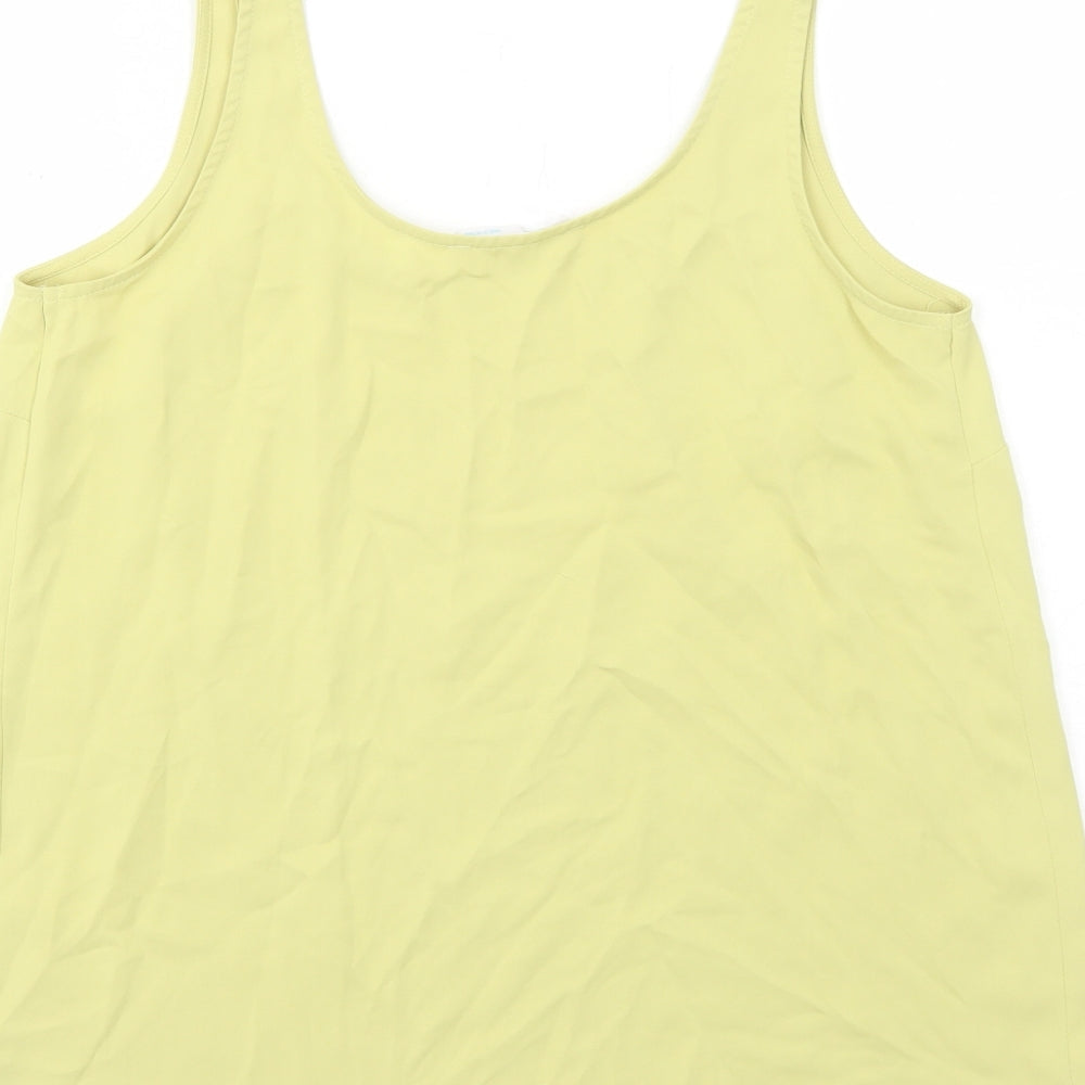 Primark Womens Yellow Polyester Basic Tank Size 10 Scoop Neck