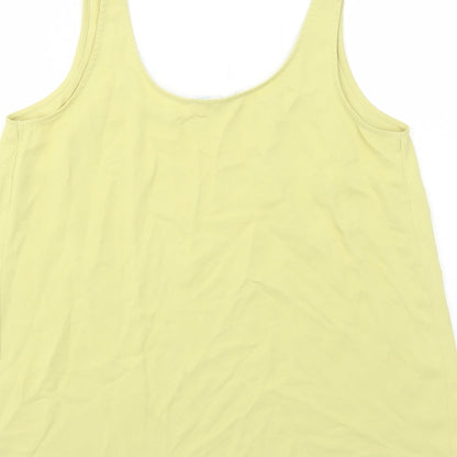 Primark Womens Yellow Polyester Basic Tank Size 10 Scoop Neck