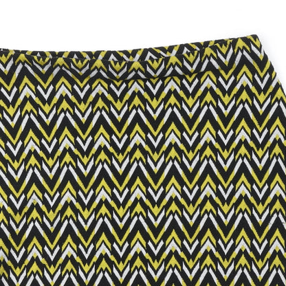 Marks and Spencer Womens Black Geometric Polyester A-Line Skirt Size 10