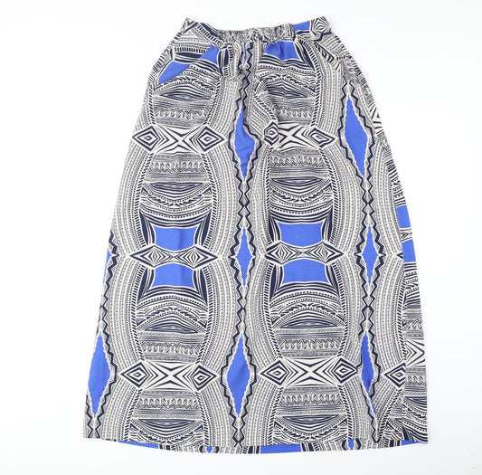 Atmosphere Womens Blue Geometric Polyester Maxi Skirt Size 6