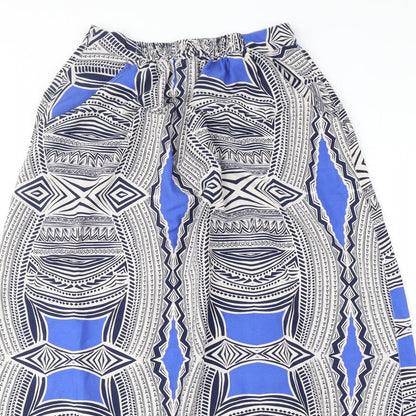 Atmosphere Womens Blue Geometric Polyester Maxi Skirt Size 6