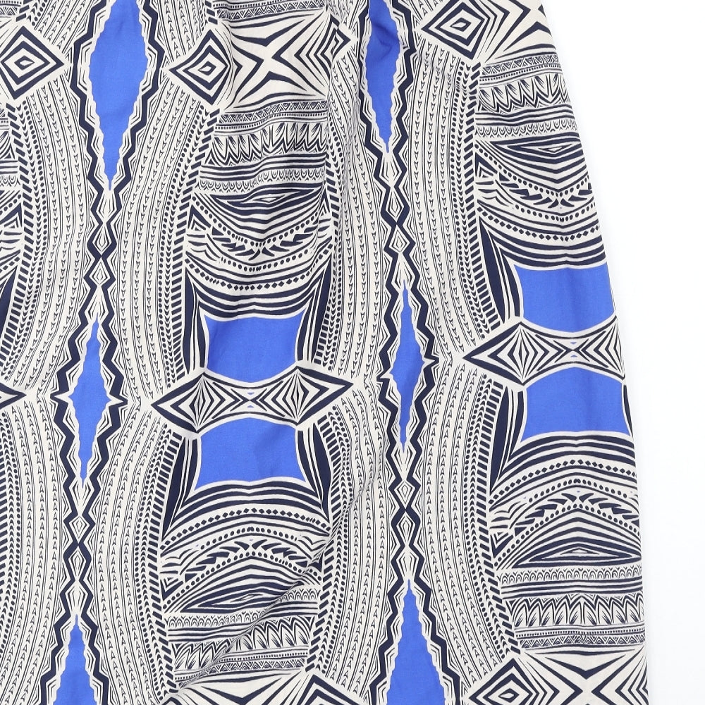 Atmosphere Womens Blue Geometric Polyester Maxi Skirt Size 6