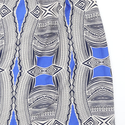 Atmosphere Womens Blue Geometric Polyester Maxi Skirt Size 6