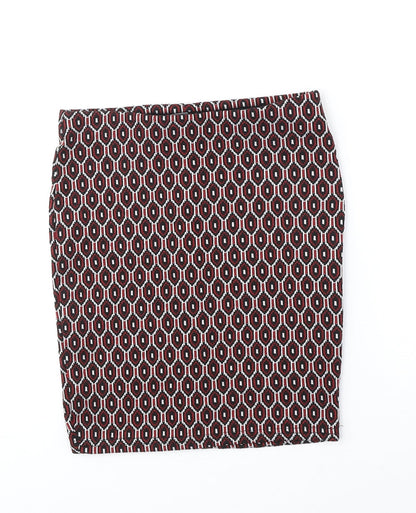 Primark Womens Black Geometric Polyester Straight & Pencil Skirt Size 4XL