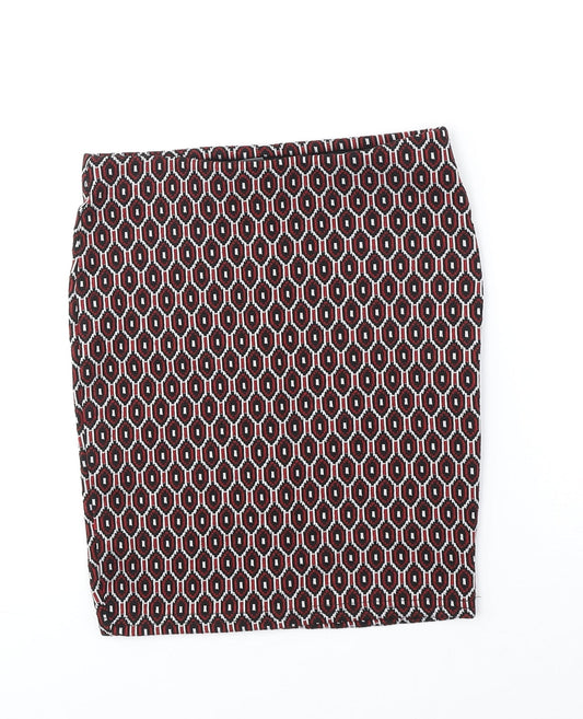 Primark Womens Black Geometric Polyester Straight & Pencil Skirt Size 4XL