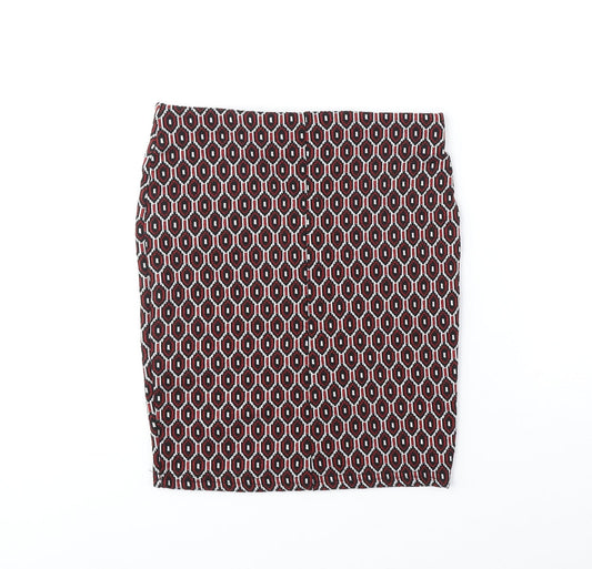 Primark Womens Black Geometric Polyester Straight & Pencil Skirt Size 4XL