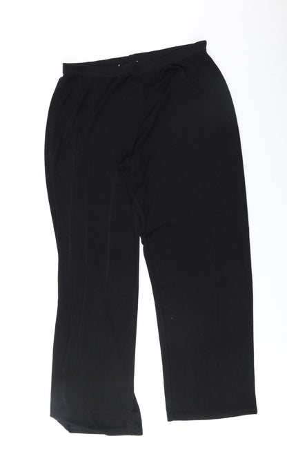 Womens UK Size 16 Preworn Regular Fit  Black Trousers
