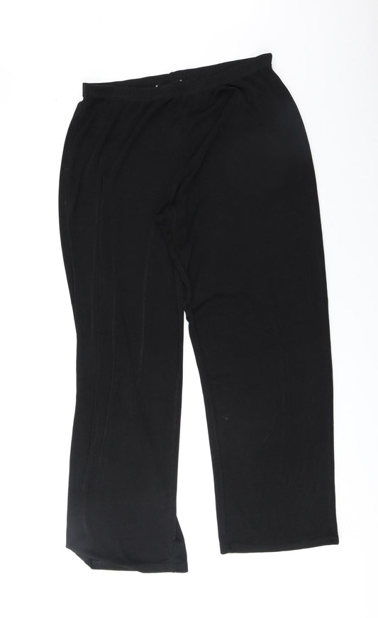 Womens UK Size 16 Preworn Regular Fit  Black Trousers