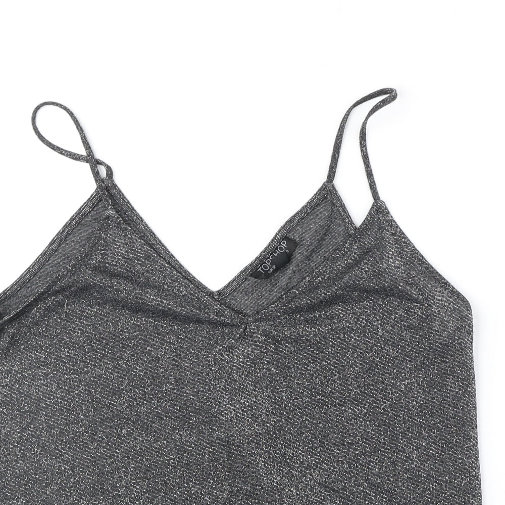 Womens UK Size 10 Topshop Black Camisole Tank