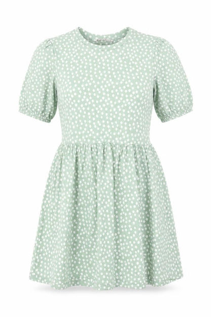 Stradivarius Womens Green Polka Dot Polyester Fit & Flare Size M Round Neck Pullover