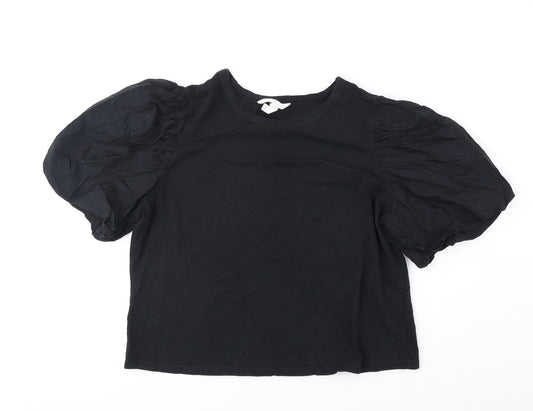 Womens UK Size XL H&M Black Basic Blouse