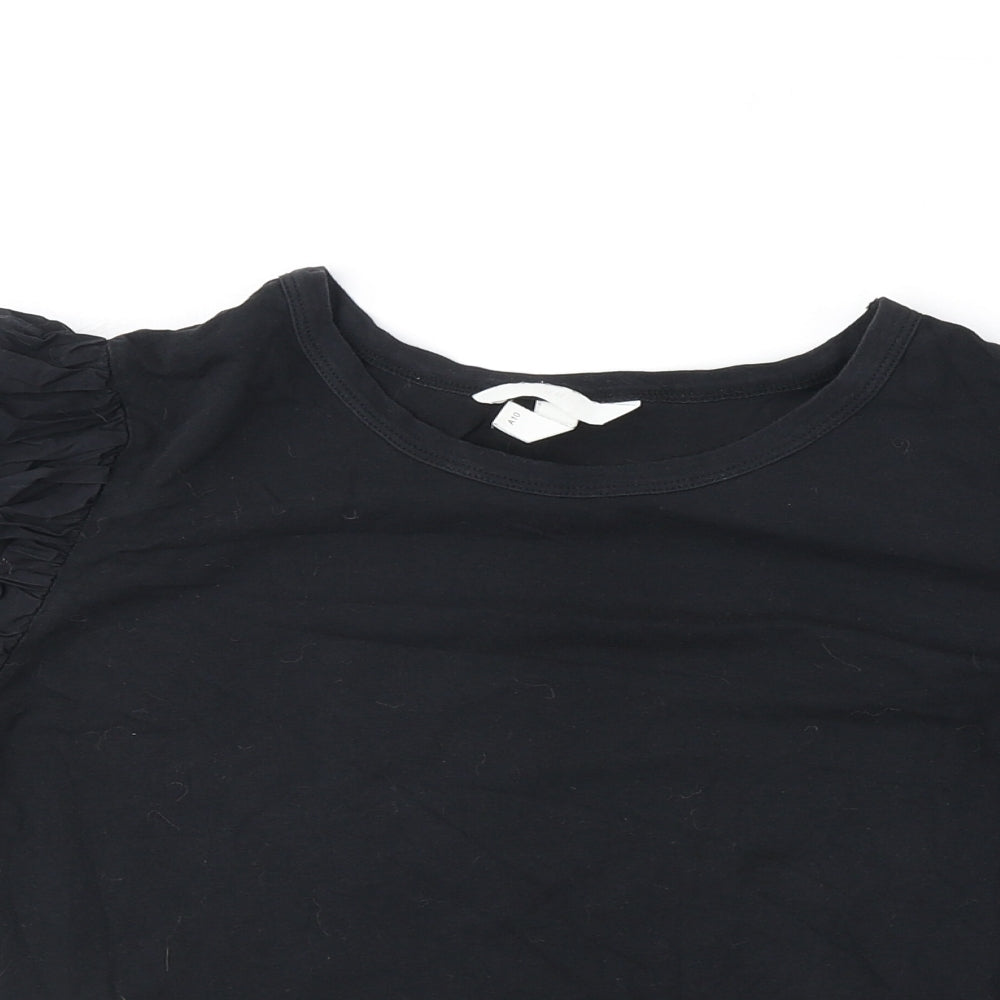 Womens UK Size XL H&M Black Basic Blouse