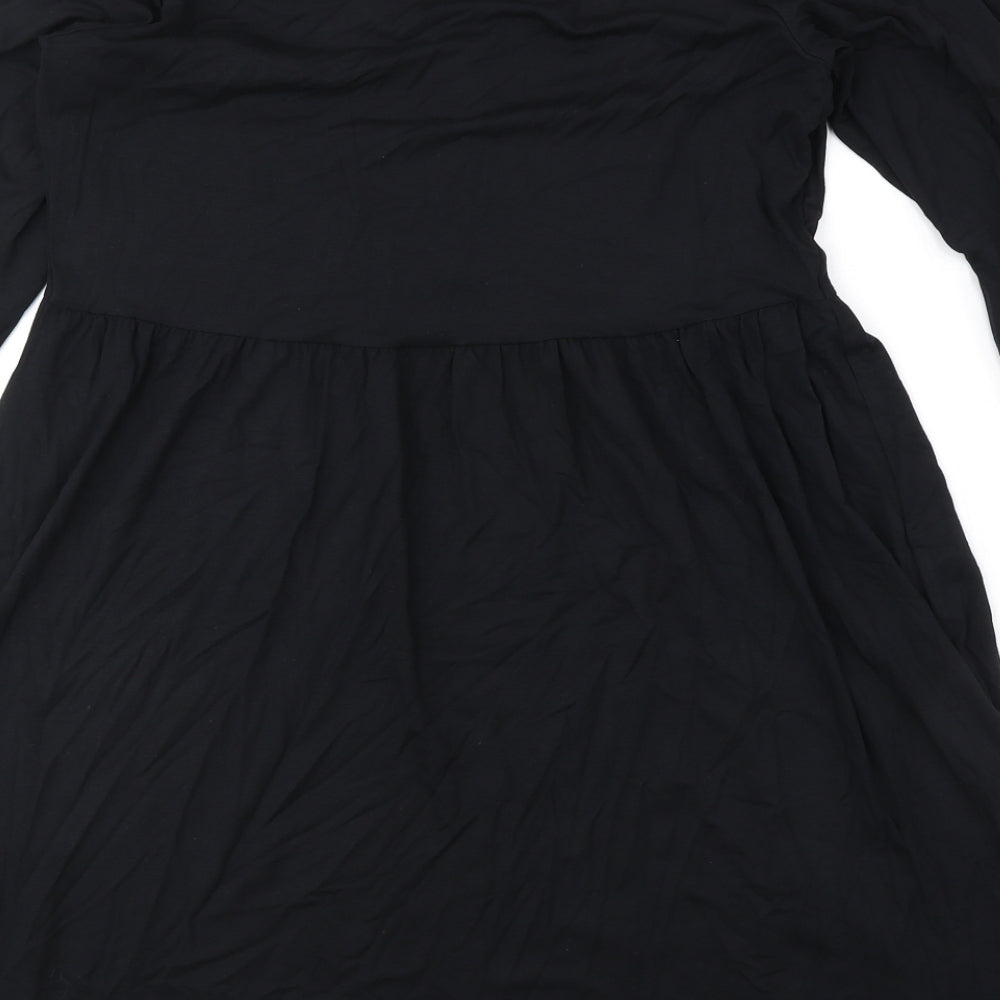 Marks and Spencer Womens Black Polyester Fit & Flare Size 12 V-Neck Pullover