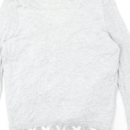 George Womens Grey Geometric Nylon Basic Blouse Size 10 Scoop Neck - Waterfall Twin Set