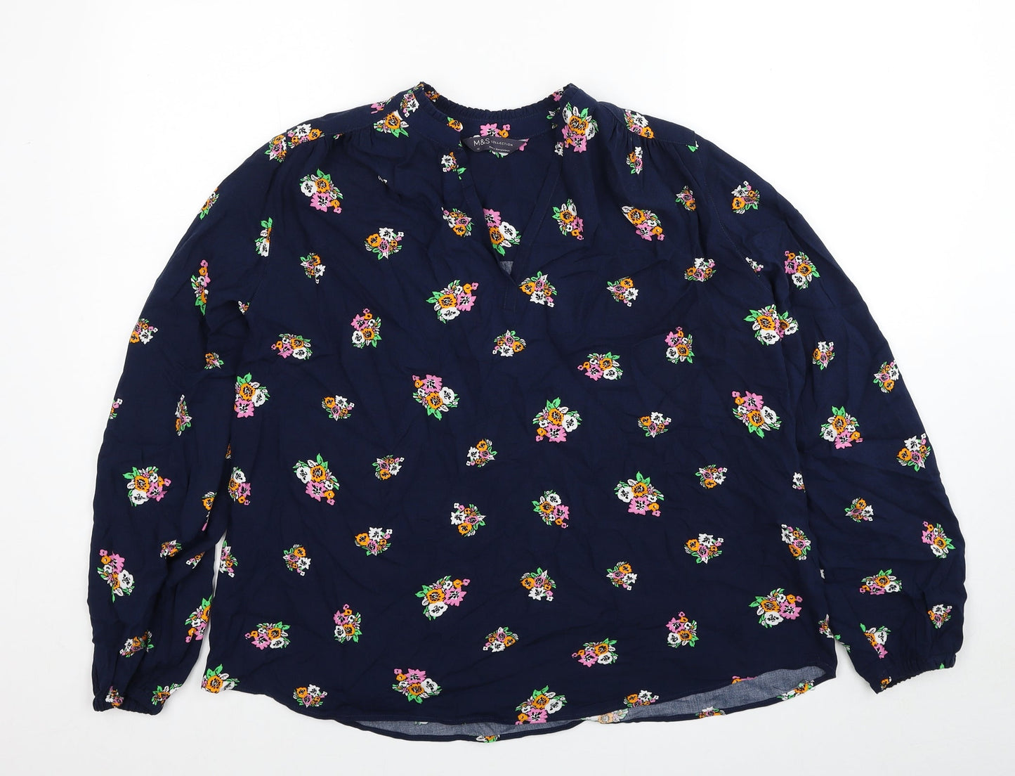 Womens UK Size 10 Marks and Spencer Blue Basic Blouse