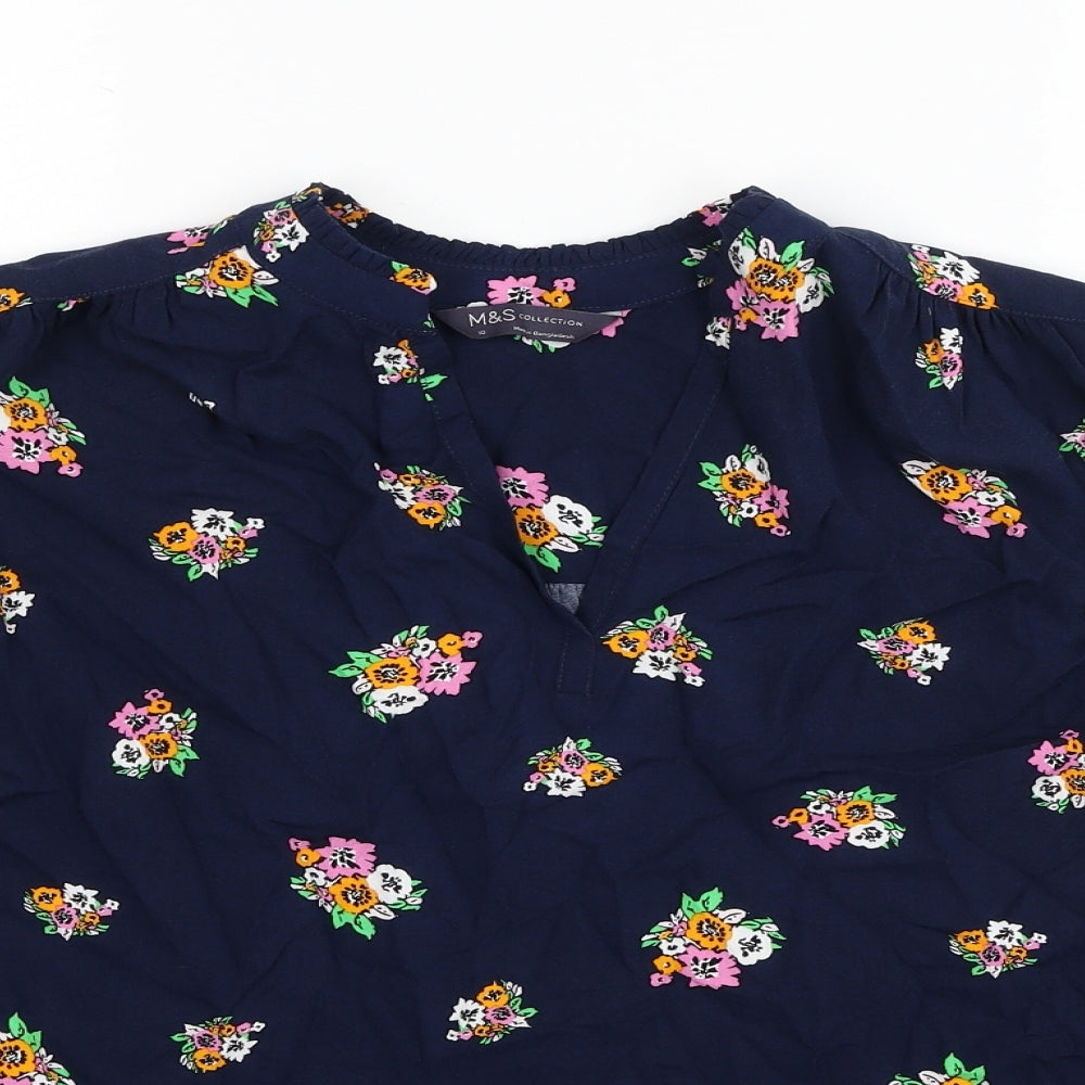 Womens UK Size 10 Marks and Spencer Blue Basic Blouse