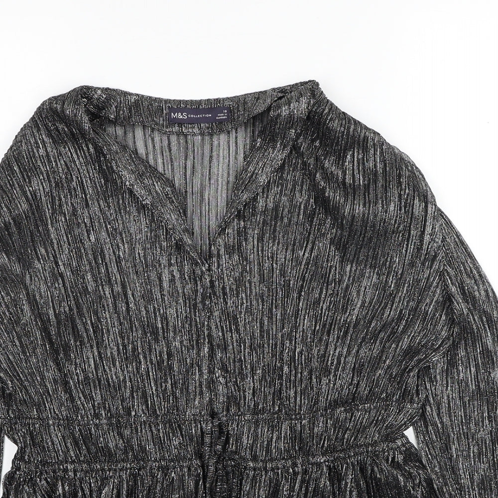Womens UK Size 10 Marks and Spencer Black Basic Blouse