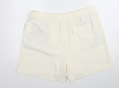 Marks and Spencer Womens Ivory Polyester Basic Shorts Size 20 Regular Zip
