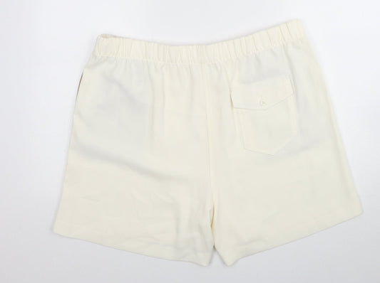 Marks and Spencer Womens Ivory Polyester Basic Shorts Size 20 Regular Zip