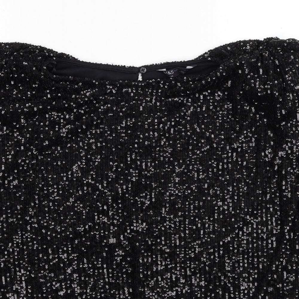 Womens UK Size 12 Marks and Spencer Black Basic Blouse