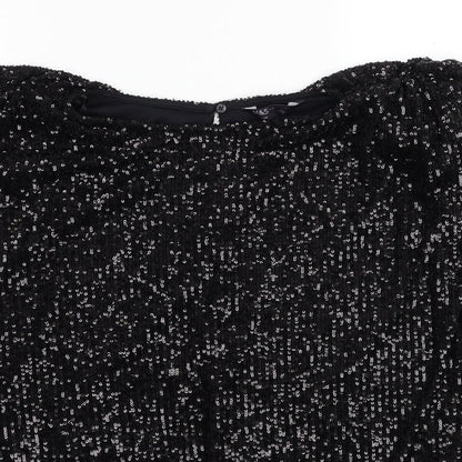 Womens UK Size 12 Marks and Spencer Black Basic Blouse