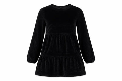Marks and Spencer Womens Black Cotton Fit & Flare Size 8 Round Neck Pullover
