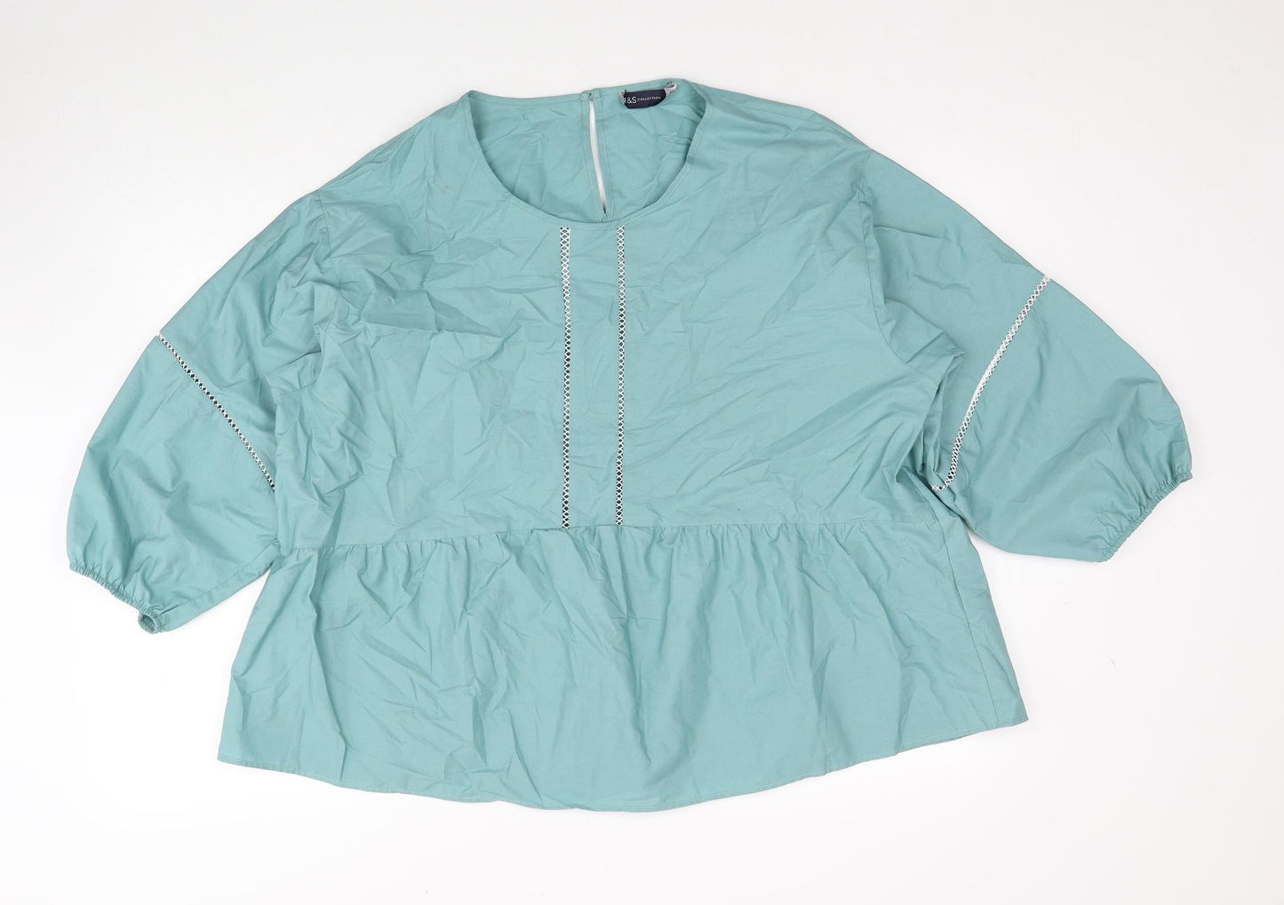 Womens UK Size 16 Marks and Spencer Blue Basic Blouse