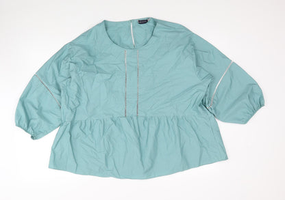 Womens UK Size 16 Marks and Spencer Blue Basic Blouse