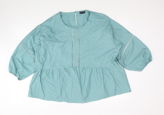 Womens UK Size 16 Marks and Spencer Blue Basic Blouse
