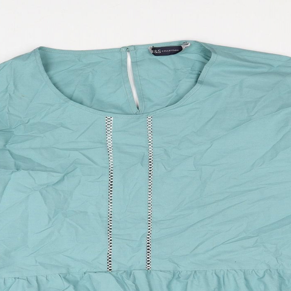 Womens UK Size 16 Marks and Spencer Blue Basic Blouse