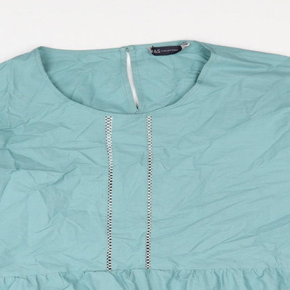 Womens UK Size 16 Marks and Spencer Blue Basic Blouse