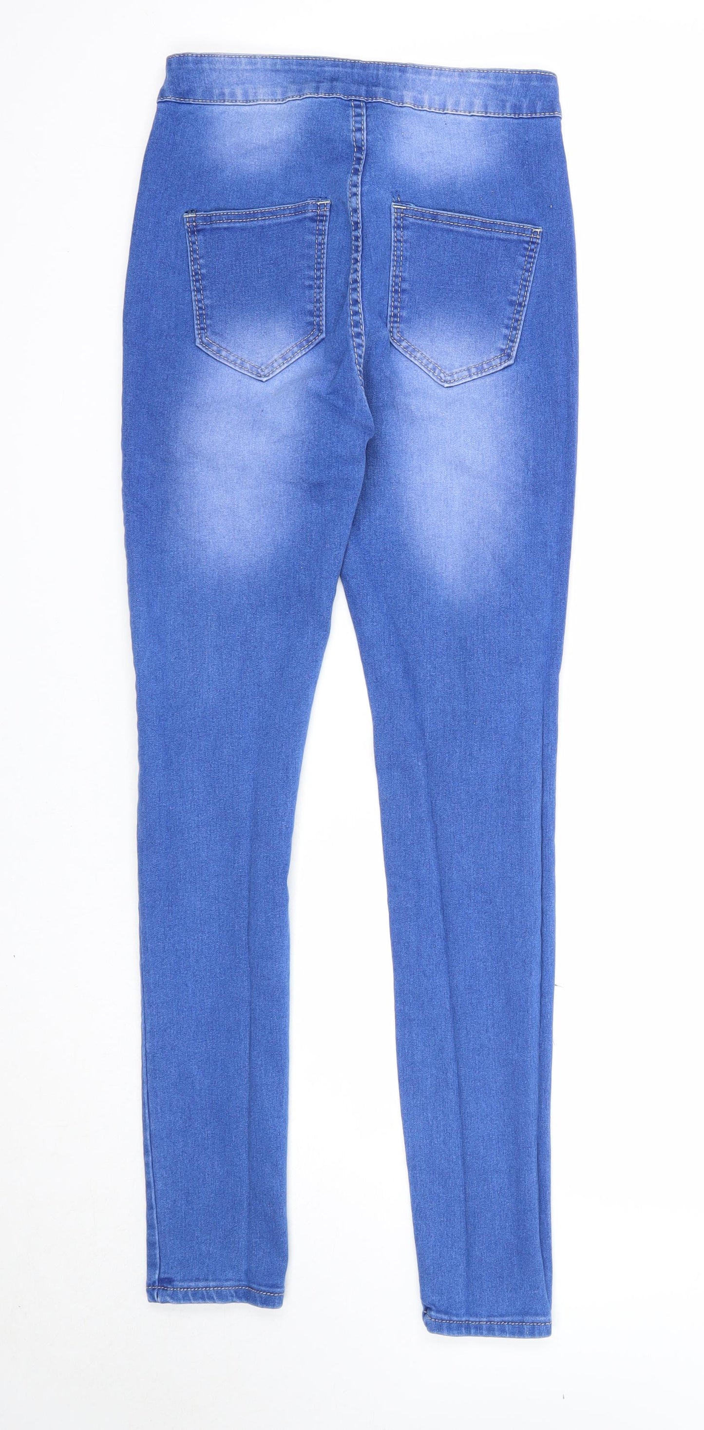 Miss Trendy Womens Blue Cotton Skinny Jeans Size 10 Regular Zip