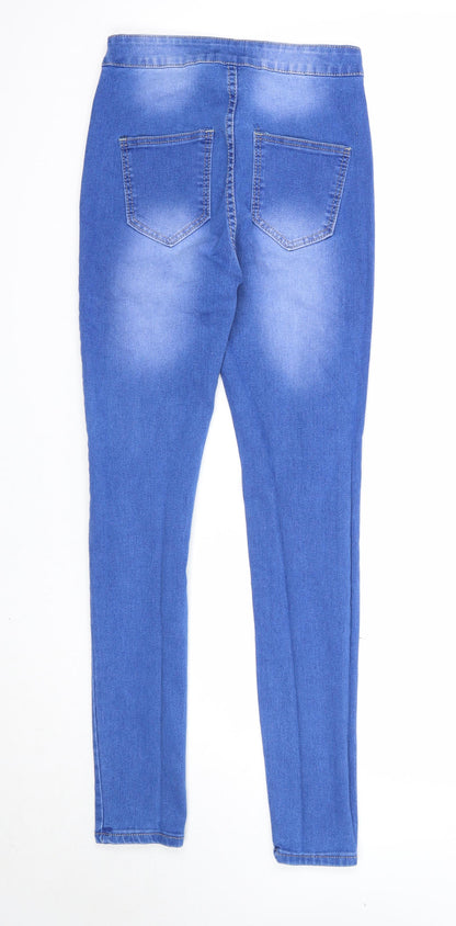 Miss Trendy Womens Blue Cotton Skinny Jeans Size 10 Regular Zip