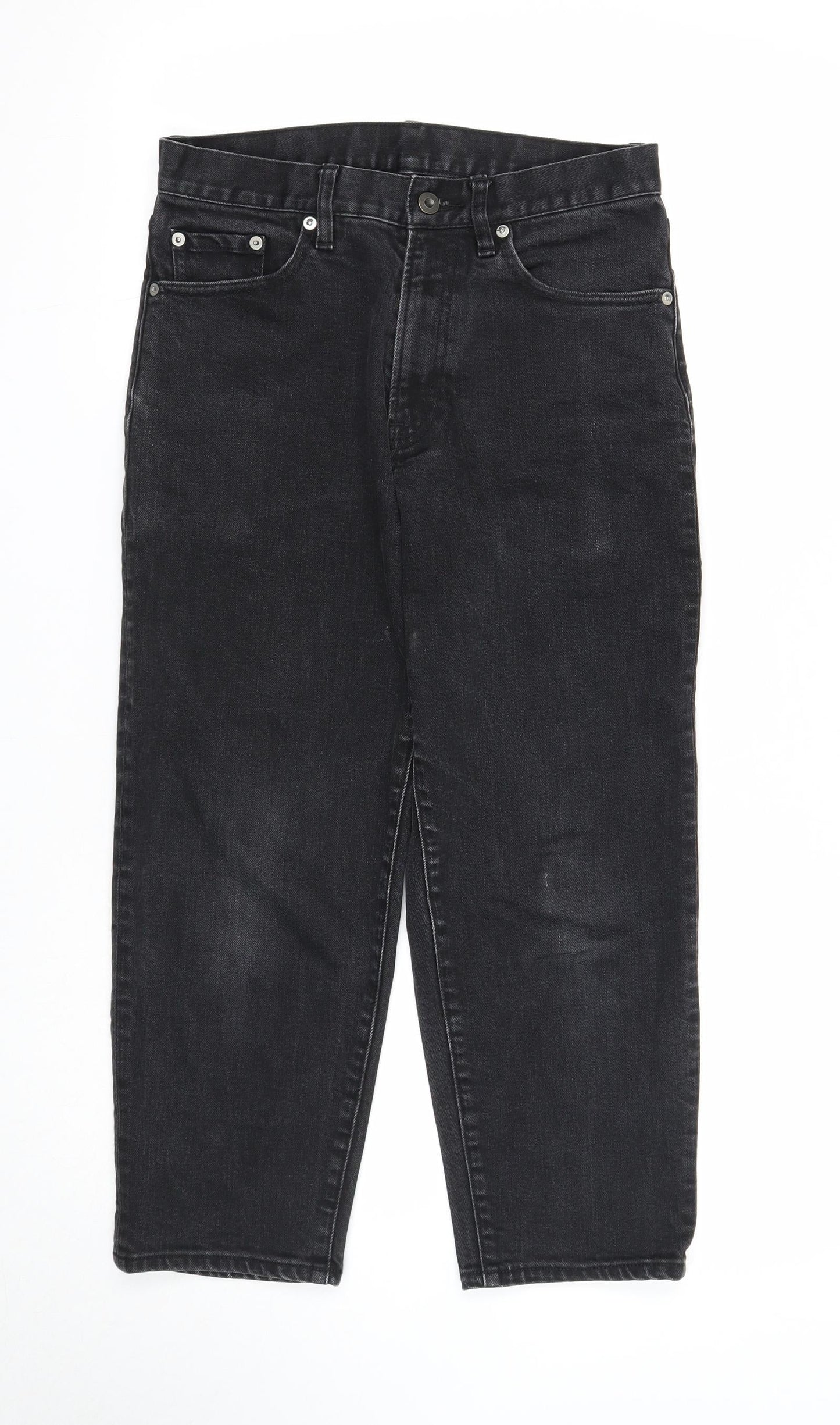 Womens UK Size 25 in Preworn Regular Fit Straight Black Jeans