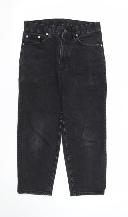 Womens UK Size 25 in Preworn Regular Fit Straight Black Jeans