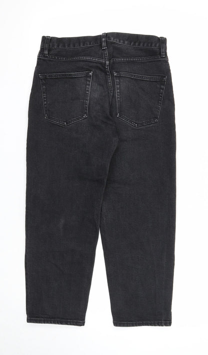 Womens UK Size 25 in Preworn Regular Fit Straight Black Jeans
