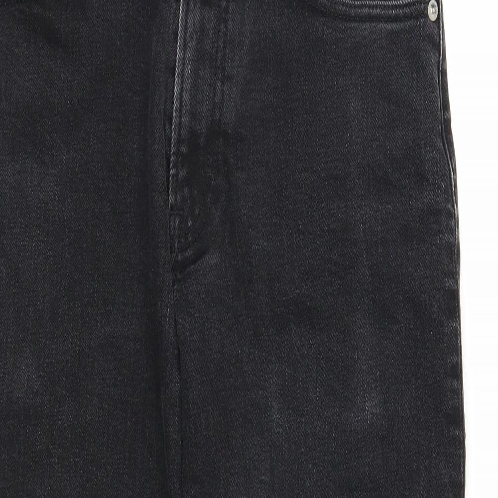 Womens UK Size 25 in Preworn Regular Fit Straight Black Jeans